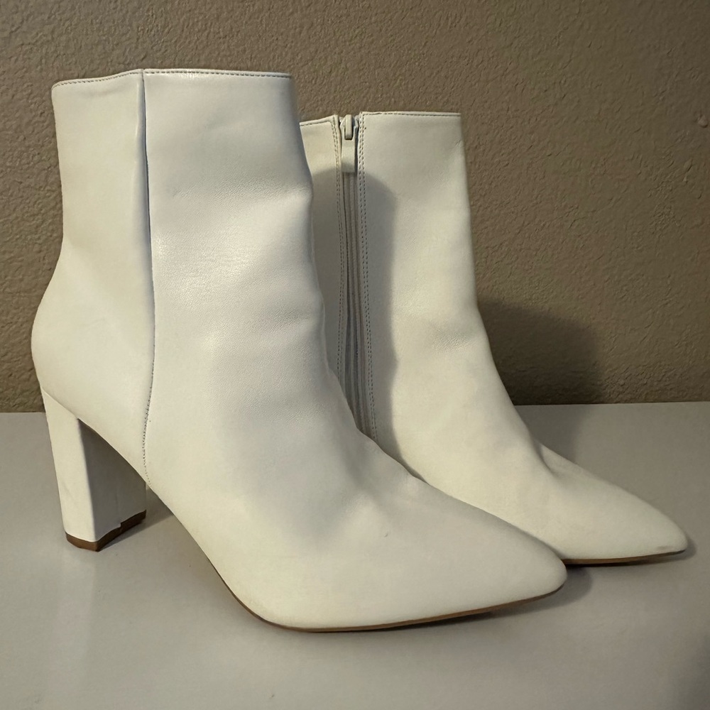 White ankle boots